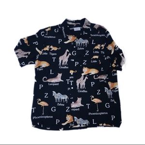 Brioni Safari Animal Print Button Down- 2XL